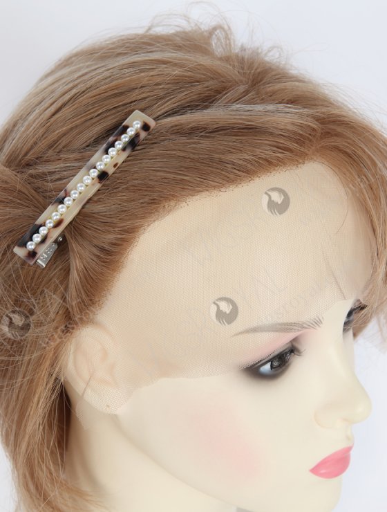 In Stock European Hair 6" Slight Wave 8a#/60# Highlights,Roots 8a# Color Divine Lace Front Wig RLF-08088-34285