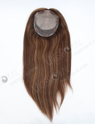 All One Length Brown Highlight Color Full Volume Hair Topper For Thin Hair Topper-155