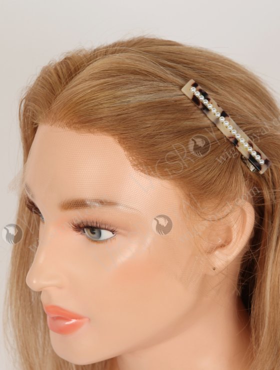 In Stock Brazilian Virgin Hair 14" Straight 8A# With T8A/White Highlights Color Full Lace Wig FLW-04277-34331