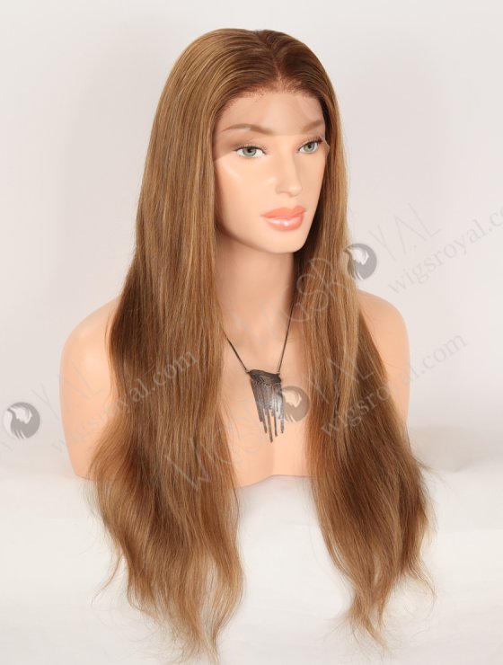 In Stock Brazilian Virgin Hair 22" Natural Straight T4/10/8/27# Color Full Lace Wig FLW-04278-34312