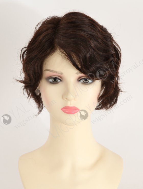 Top Quality Pixie Cut Wavy Natural Color Human Hair Lace Front Wig WR-CLF-087-34450