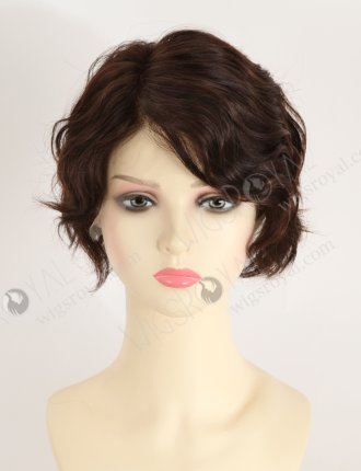 Top Quality Pixie Cut Wavy Natural Color Human Hair Lace Front Wig WR-CLF-087