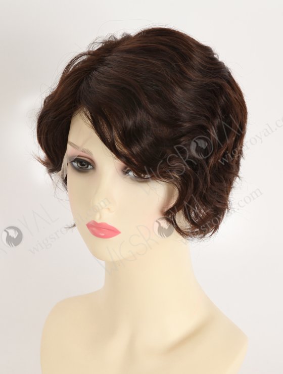 Top Quality Pixie Cut Wavy Natural Color Human Hair Lace Front Wig WR-CLF-087-34452