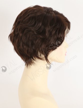 Top Quality Pixie Cut Wavy Natural Color Human Hair Lace Front Wig WR-CLF-087