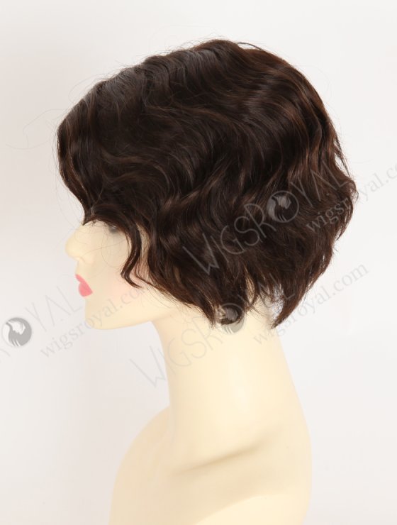 Top Quality Pixie Cut Wavy Natural Color Human Hair Lace Front Wig WR-CLF-087-34454