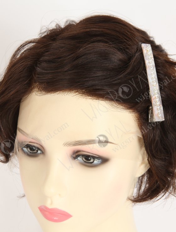 Top Quality Pixie Cut Wavy Natural Color Human Hair Lace Front Wig WR-CLF-087-34456
