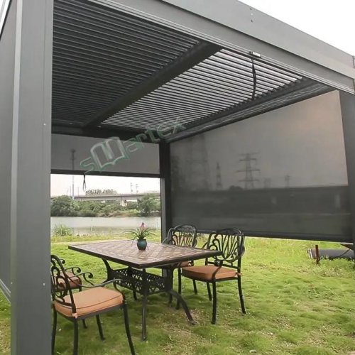 Patio Pergola with adjustable louvers and zipblinds