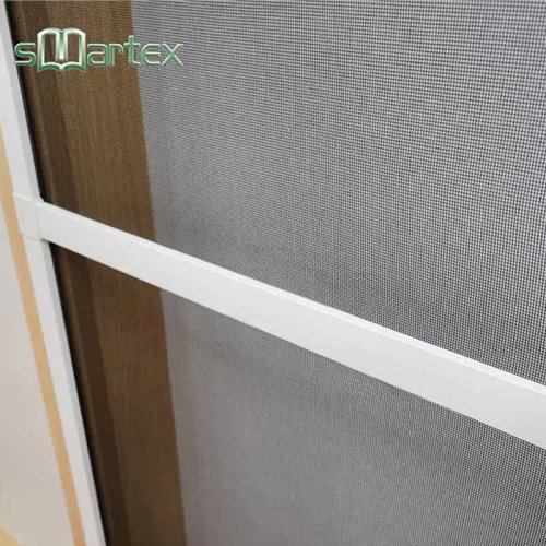 Fixed insect screen door with aluminum frame and fiberglass mesh fly wire door