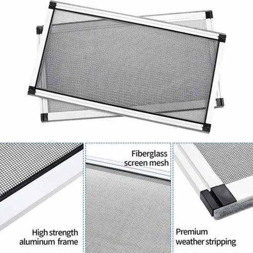 Adjustable window screen for double-hung windows no need assemble no screws