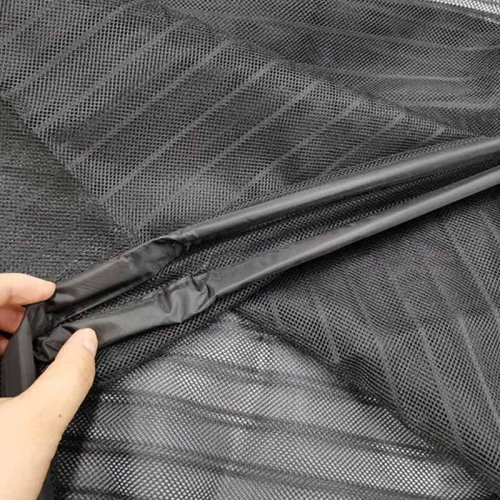 Durable magnetic fly screen door with reinforced poly mesh