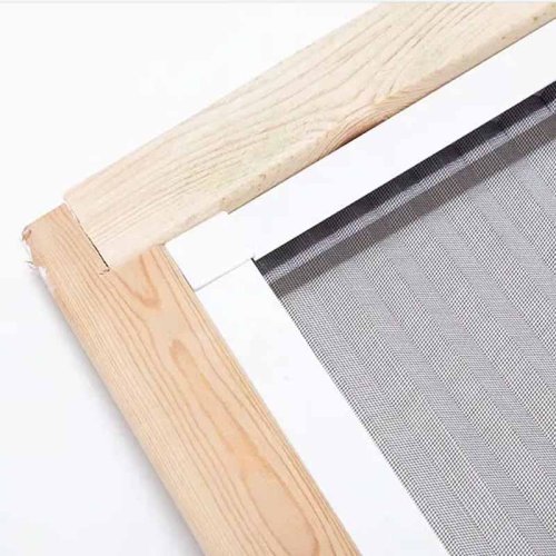 Foldable plisse screen door with polyester pleated mesh for patio door