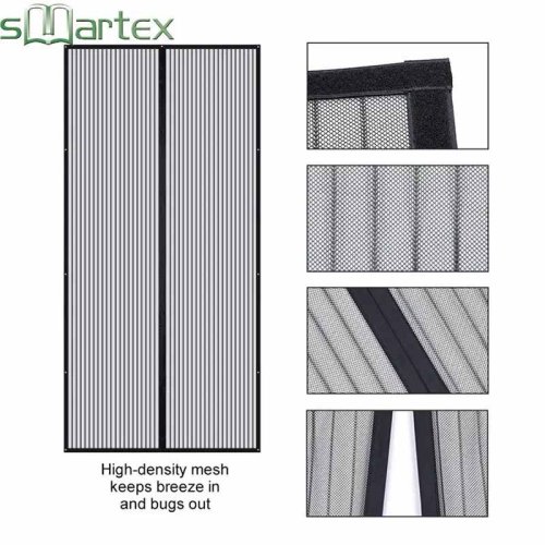 Top quality easy install polyester magnetic door net curtains for anti mosquito