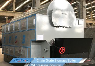 6T/h Biomass Fired Chain Grate Steam Boiler For Russia Oil Pressing Industry