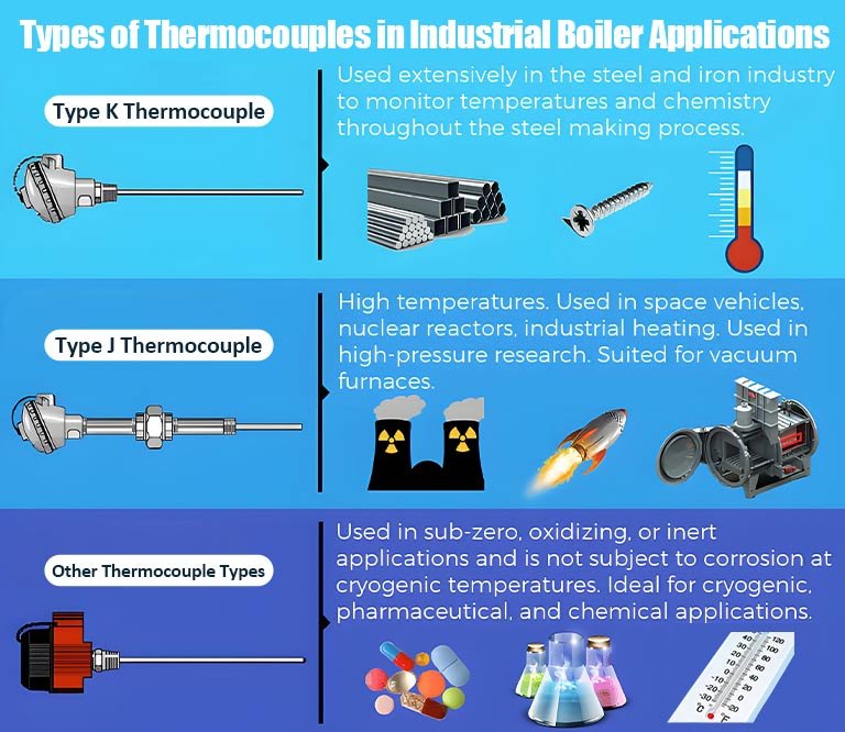 Types of Thermocouple in Industrial Boiler Application