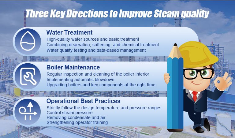 Three Key Directions to Improve Steam quality