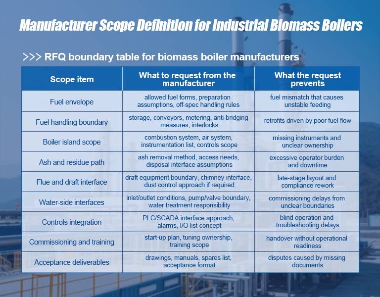 Manufacturer Scope Definition for Industrial Biomass Boilers