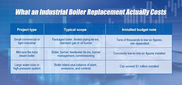 What an industrial boiler replacement actually costs