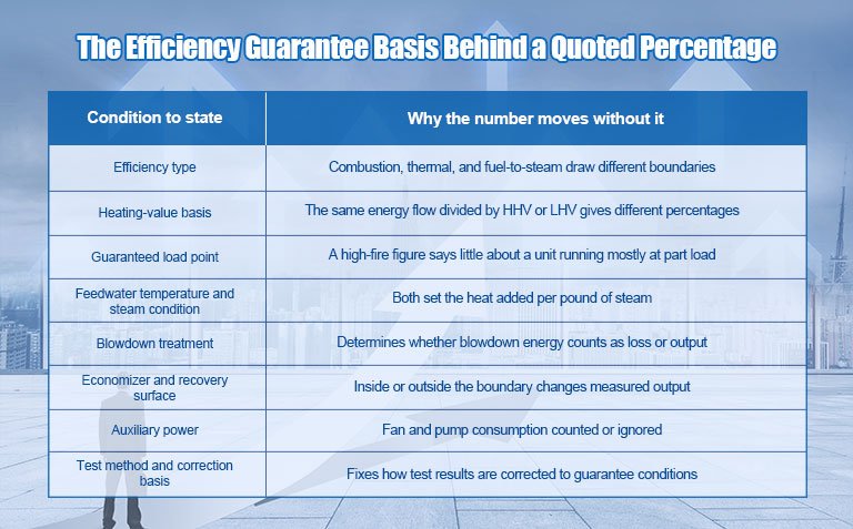 The Efficiency Guarantee Basis Behind a Quoted Percentage