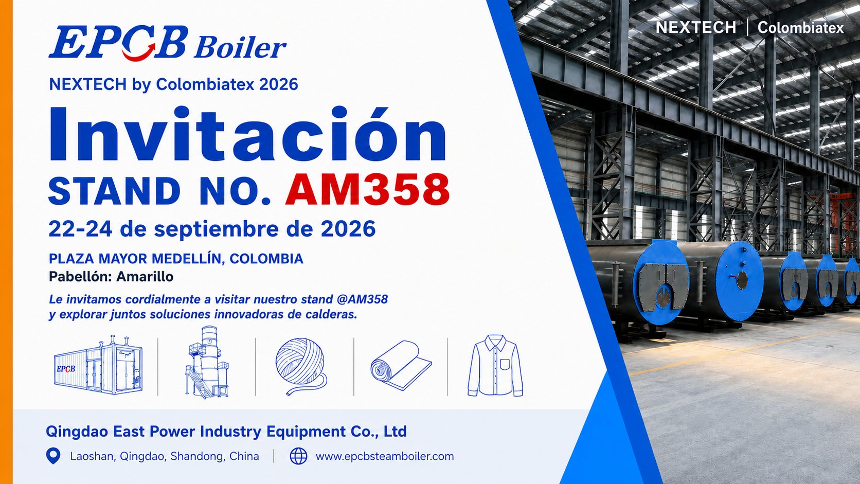 EPCB Boiler Showcases Industrial Steam Solutions at NEXTECH by Colombiatex 2026 in Colombia