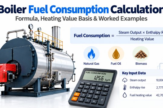 Boiler Fuel Consumption Calculation: Formula, Heating-Value Basis and Worked Examples