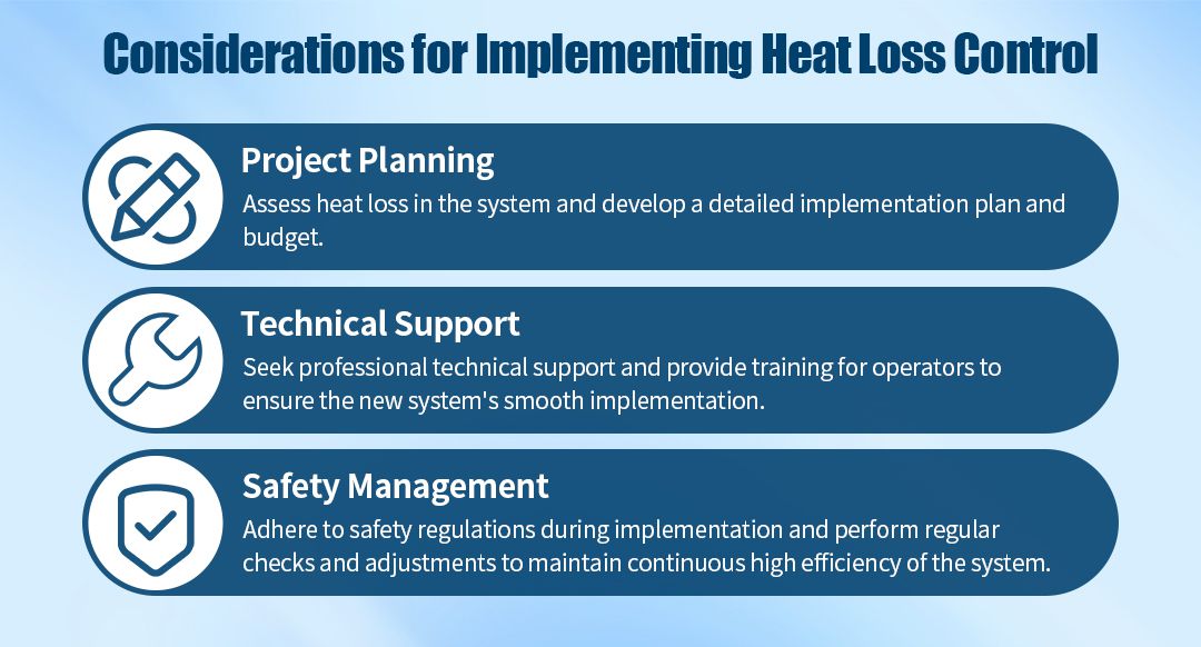 Considerations for implementing heat loss control: project planning, technical support, and safety management