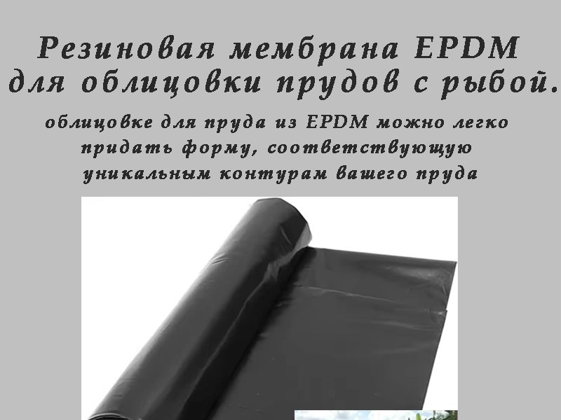 Резиновая мембрана EPDM для облицовки прудов с рыбой.