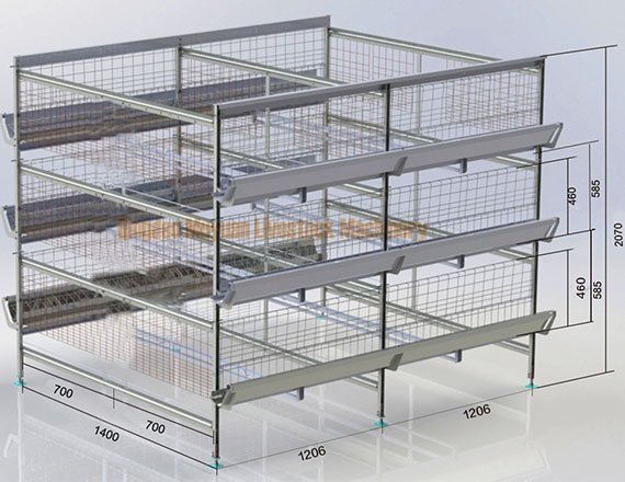 Top Quality H Frame Broiler Cage Automatic Chicken Cage Electric Cages with Q235A Steel