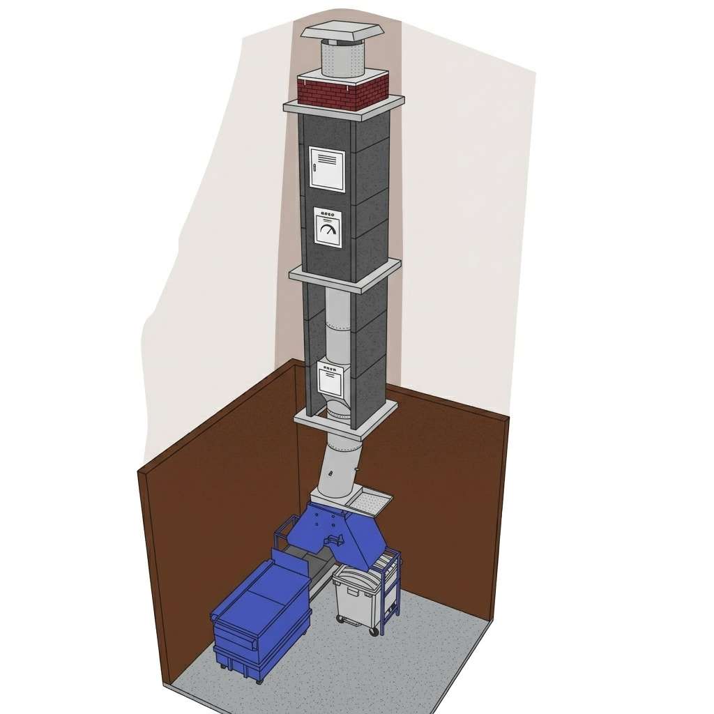 alt=Trash chute system diagram (2)