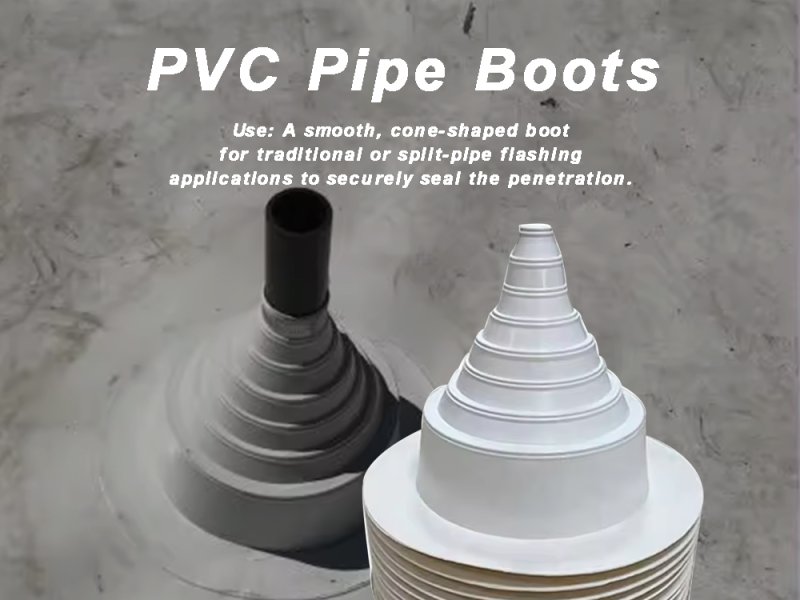 PVC pipe boot flashing