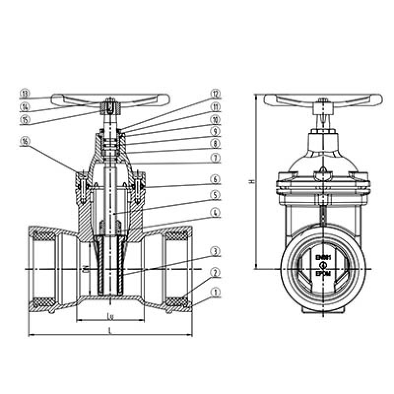 Flow Lead Gate Valve Socket End for DI Pipe