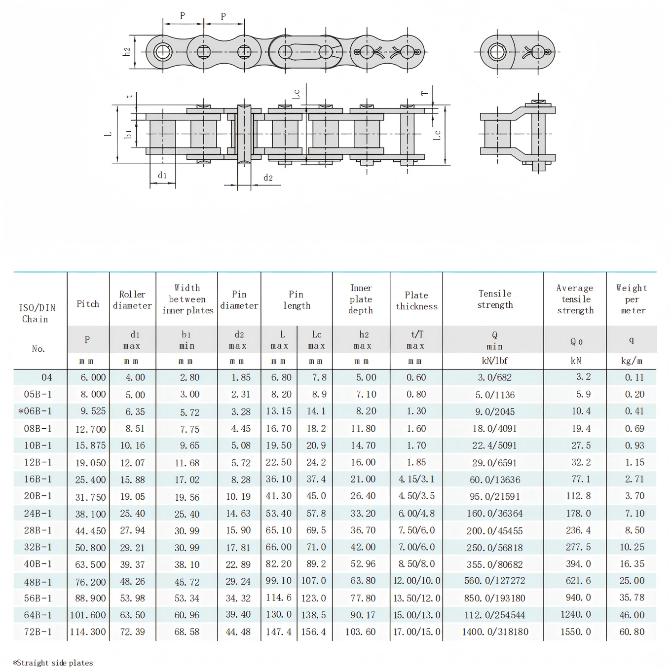 B series Simplex roller chains-1358