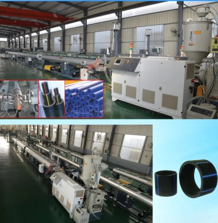 ماكينة تصنيع أنابيب PE ثلاثية الطبقات لتزويد الغاز بقطر 160-450 مم