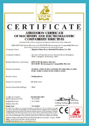 Certificate of Machinery