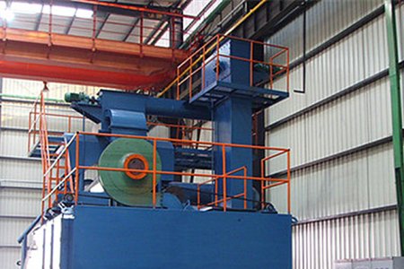 Components of a pass-through shot blasting machine