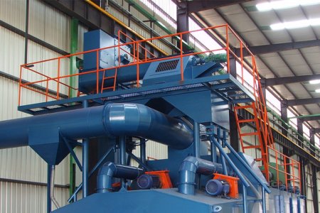 Routine maintenance of pass-through shot blasting machine