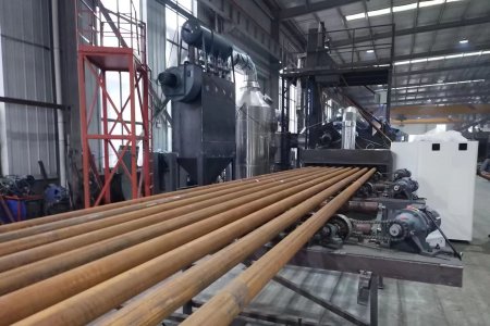 Cleaning effect of steel pipe shot blasting machine