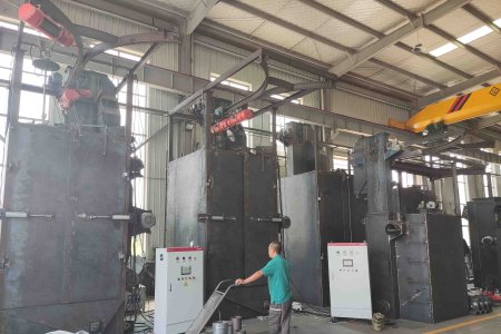 Trial Run Of Hook Type Shot Blasting Machine Customized By American Customers