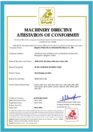 Mechanical Directive Compliance Certification