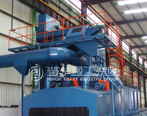 Pass through shot blasting machine