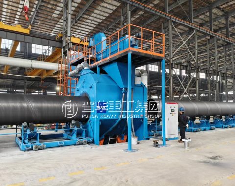 steel pipe clean shot blasting machine