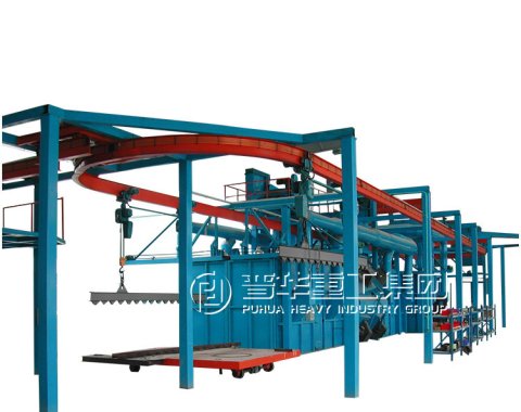 hanging chain type shot blasting machine