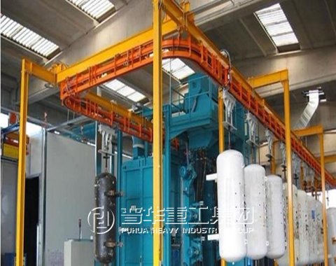 Liquefied gas cylinder shot blasting machine