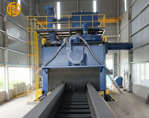 Pass through shot blasting machine