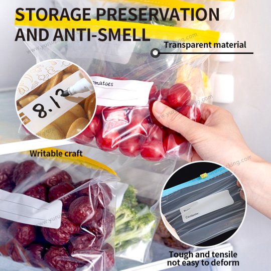 YURUI Custom Food Freezer Storage Preservation Packaging Slider Ziplock Bag