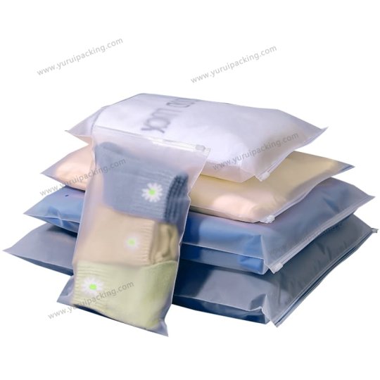 YURUI Custom Plastic Clothing Shoes Accessories Frosted Slider Bag