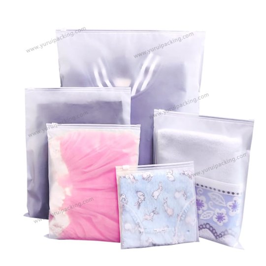 YURUI Custom Plastic Clothing Shoes Accessories Frosted Slider Bag