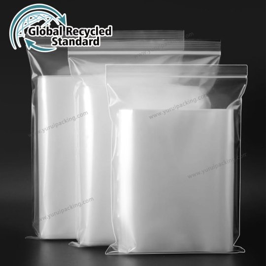 YURUI Custom GRS 100% Recycled Seal Plastic Zipper Lock Bag