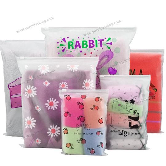 YURUI Custom Plastic Clothing Shoes Accessories Frosted Slider Bag