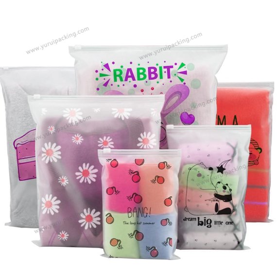 YURUI Custom Plastic Clothing Shoes Accessories Frosted Slider Bag