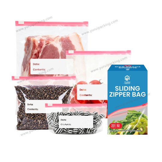 YURUI Custom Food Freezer Storage Preservation Packaging Slider Ziplock Bag